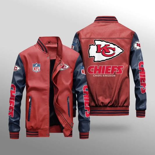 Kansas City Chiefs Leather Bomber Jacket BG22