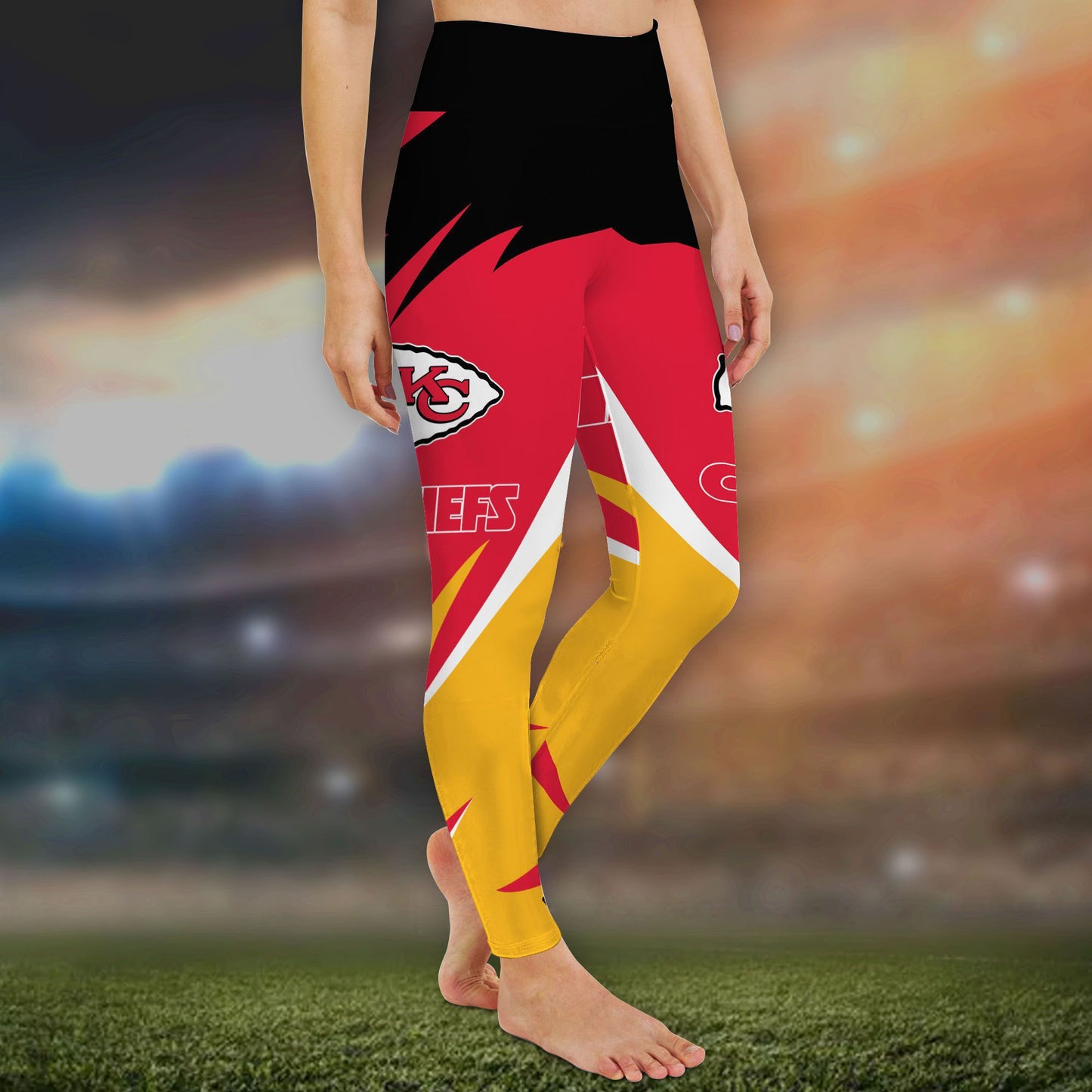 Kansas City Chiefs Leggings And Criss Cross Tank Top BG87