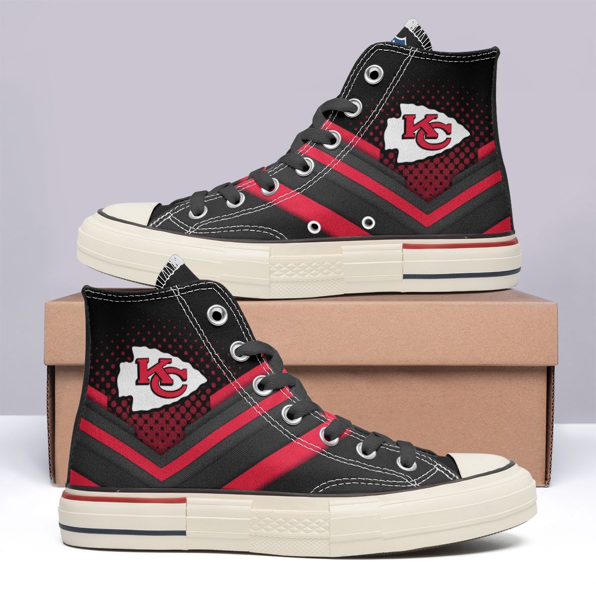 Kansas City Chiefs New High Top Canvas Shoes 07