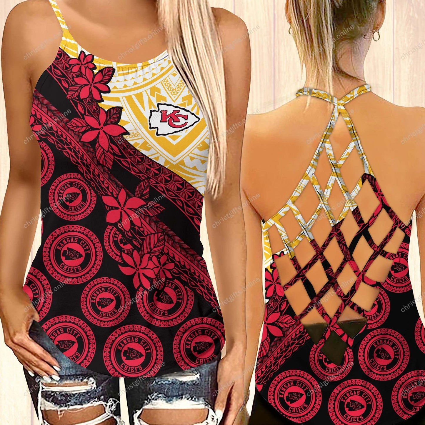 Kansas City Chiefs NFL-CrossTank top Polynesian