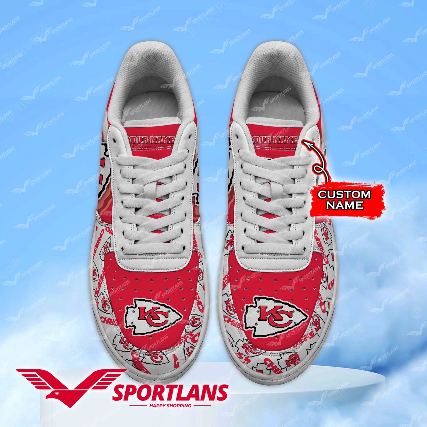 Kansas City Chiefs NFL Personalized Air Force 1 Shoes