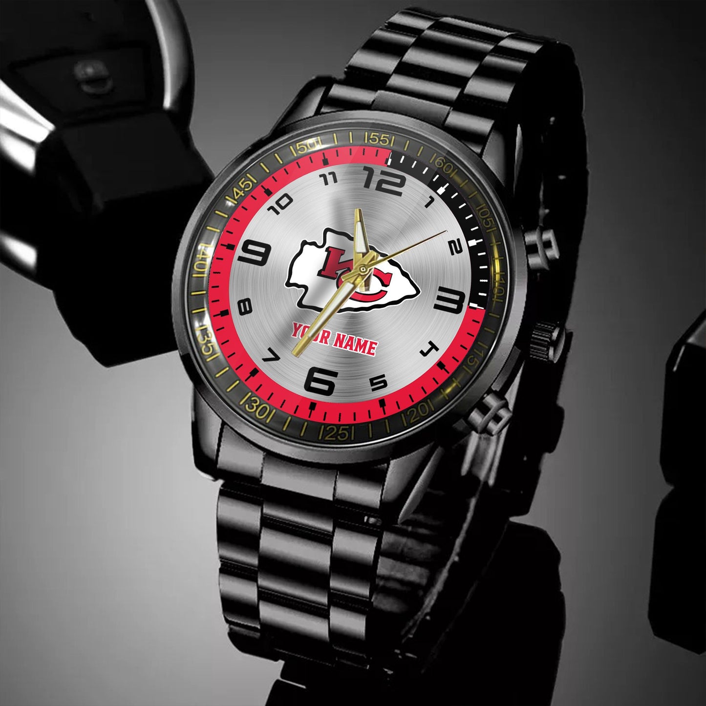 Kansas City Chiefs Black Fashion Watch Gifts For Sport Fans AZWATCH016