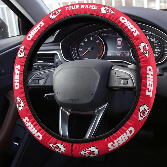 Kansas City Chiefs Personalized 3D Steering Wheel Cover 79
