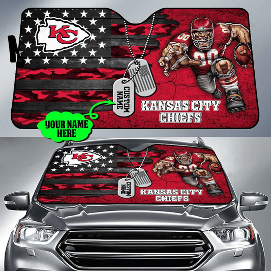 Kansas City Chiefs Personalized Auto Sun Shade BG45