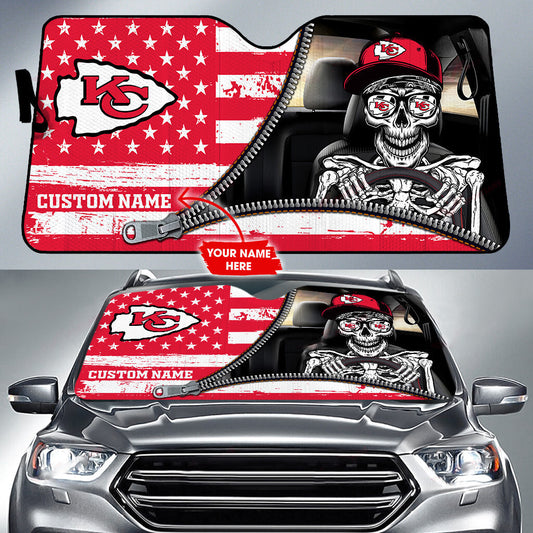 Kansas City Chiefs Personalized Auto Sun Shade BG77