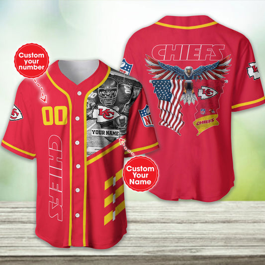 Kansas City Chiefs Personalized Baseball Jersey BG403