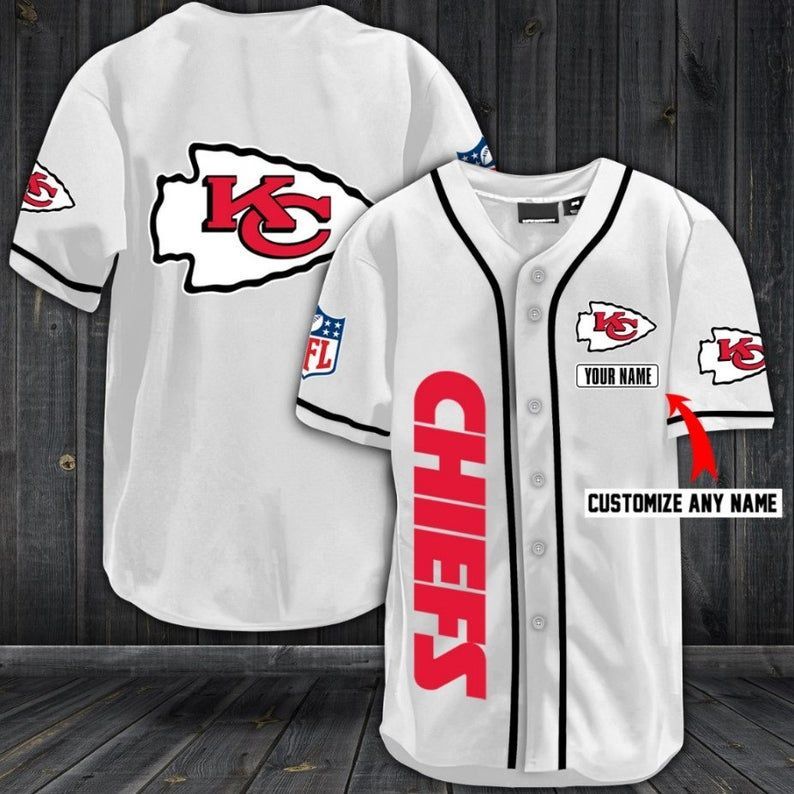 Kansas City Chiefs Personalized Baseball Jersey Shirt 34