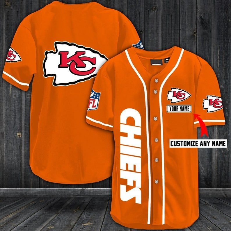 Kansas City Chiefs Personalized Baseball Jersey Shirt 34