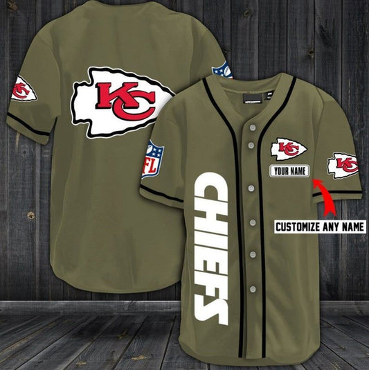 Kansas City Chiefs Personalized Baseball Jersey Shirt 34