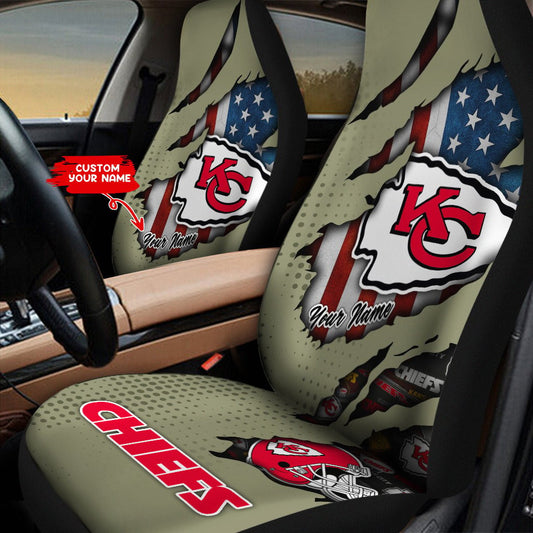 Kansas City Chiefs Personalized Car Seat Covers BG225