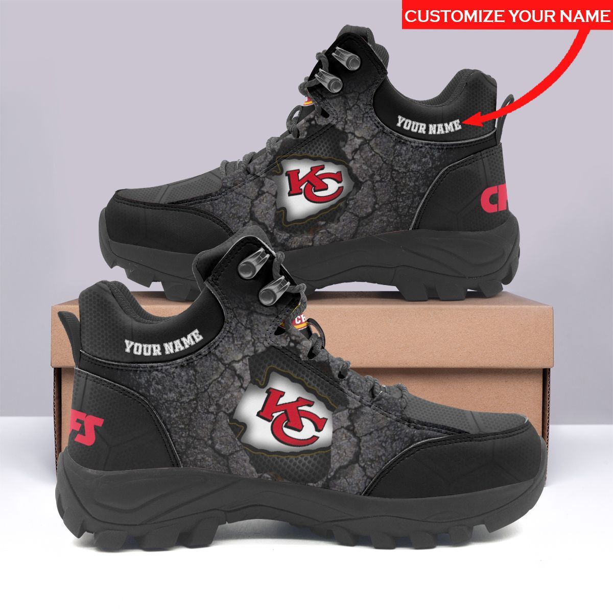 Kansas City Chiefs Personalized Hiking Shoes 41