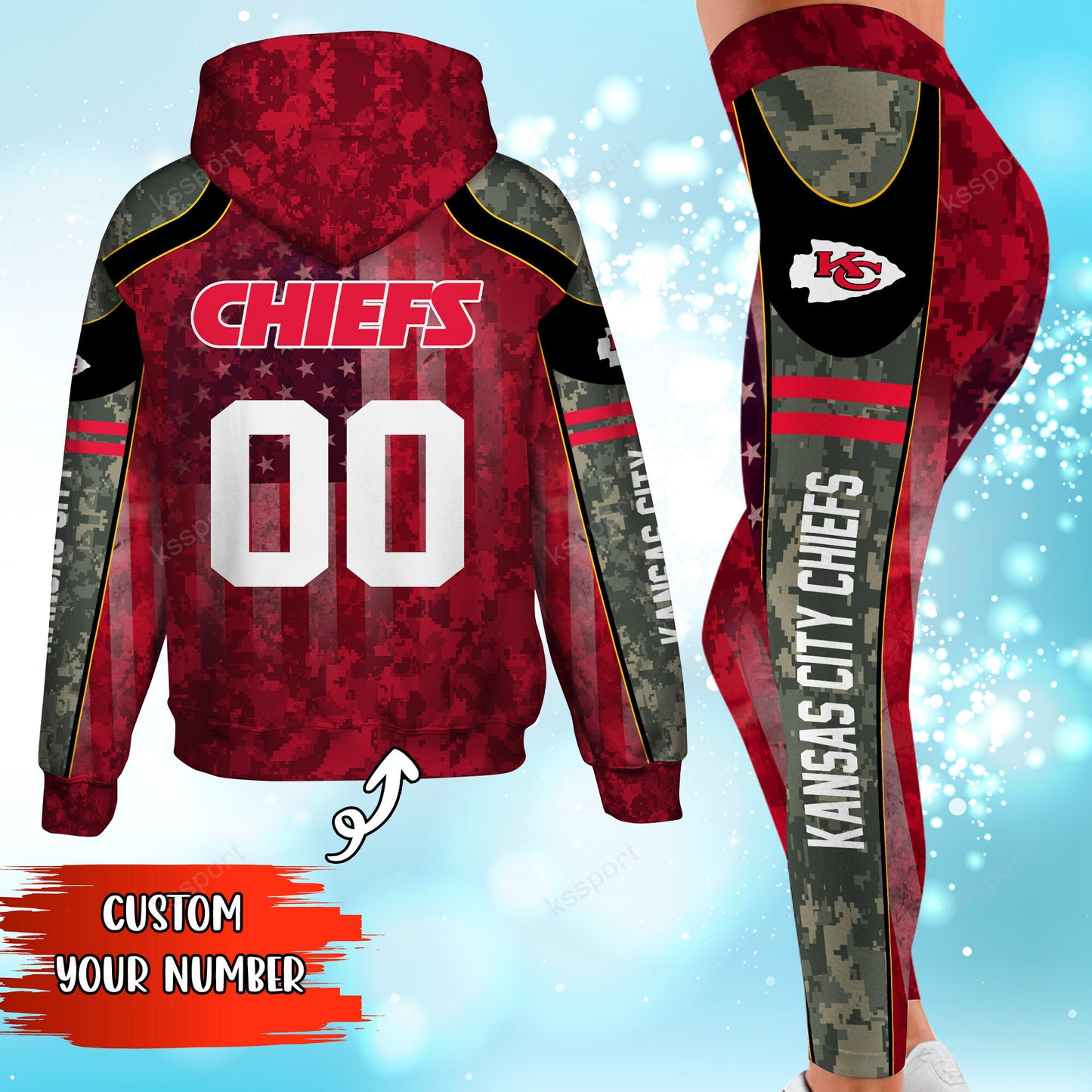 Kansas City Chiefs Personalized Leggings And Hoodie BG78