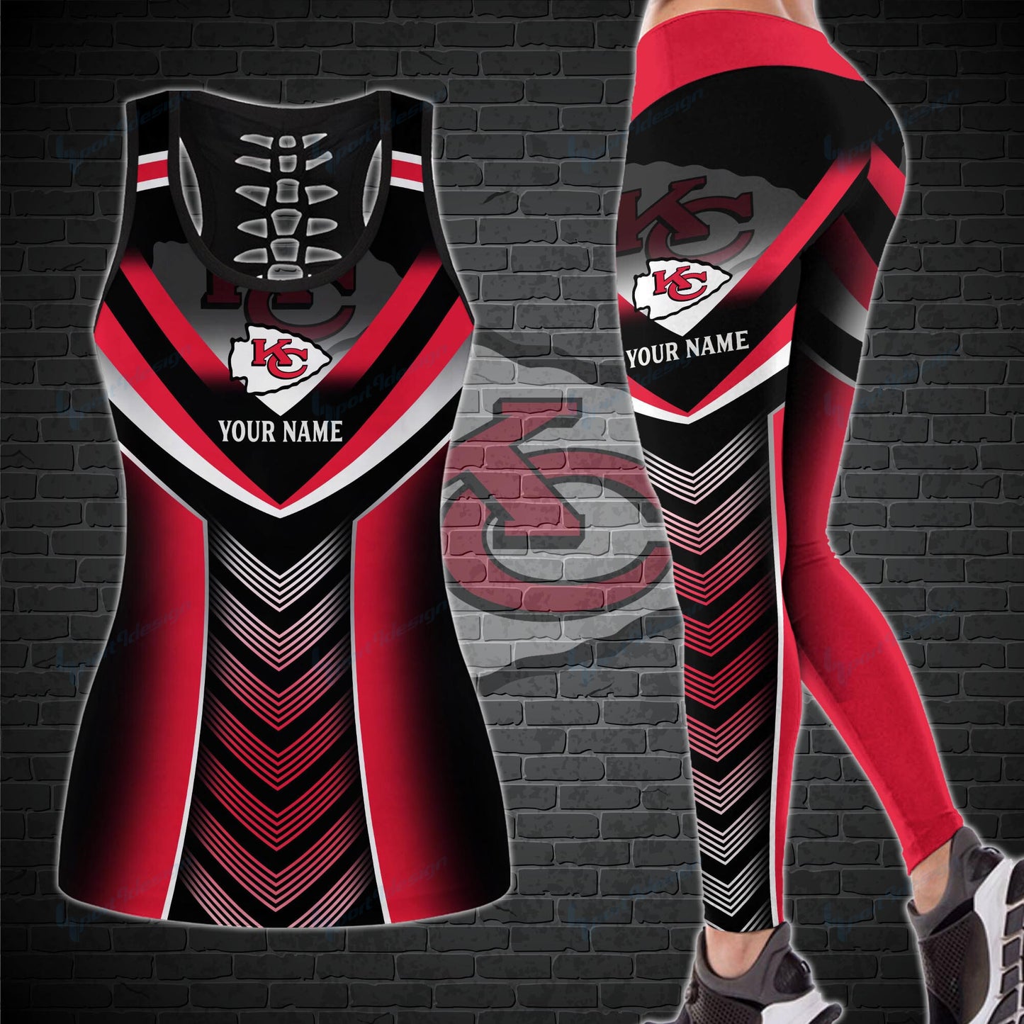 Kansas City Chiefs Personalized Leggings And Tank Top BG15