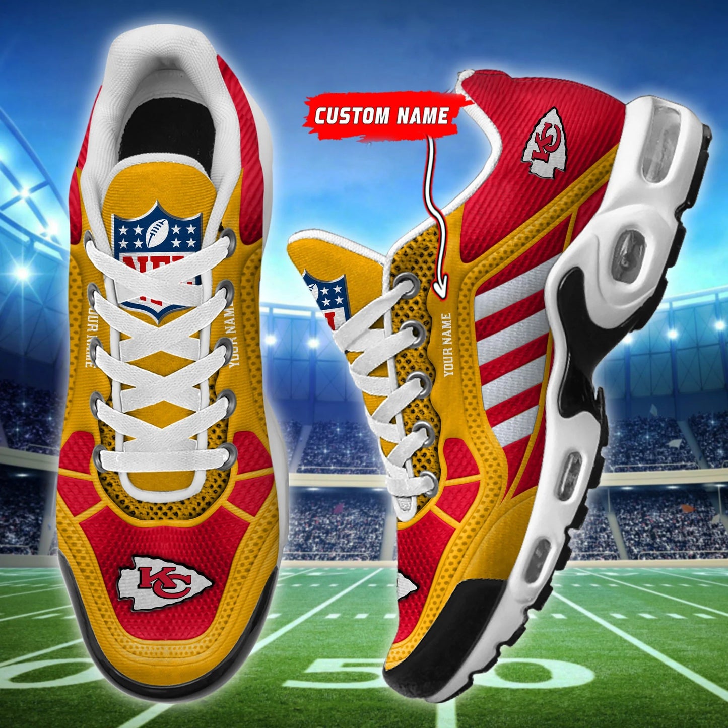 Kansas City Chiefs Personalized Plus T-N Youth Sneakers BG150