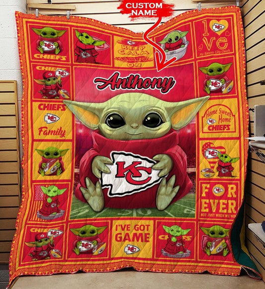 Kansas City Chiefs Personalized Premium Quilt BG18