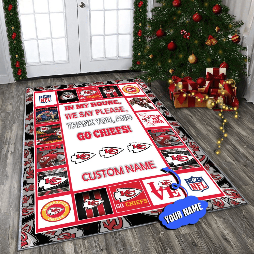 Kansas City Chiefs Personalized Premium Rectangle Rug 30