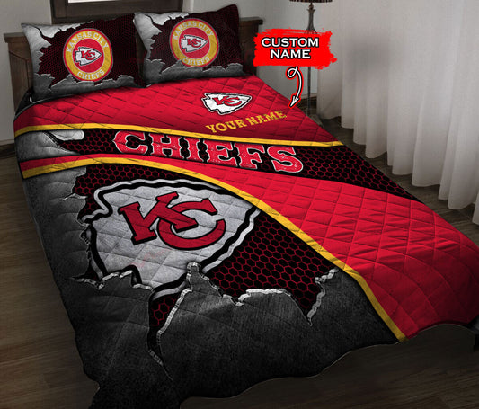 Kansas City Chiefs Personalized Quilt Set BG130