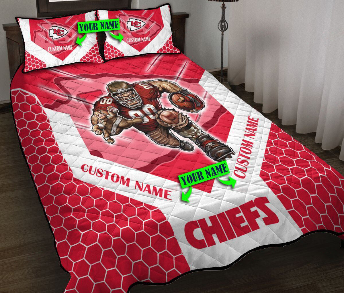 Kansas City Chiefs Personalized Quilt Set BG96