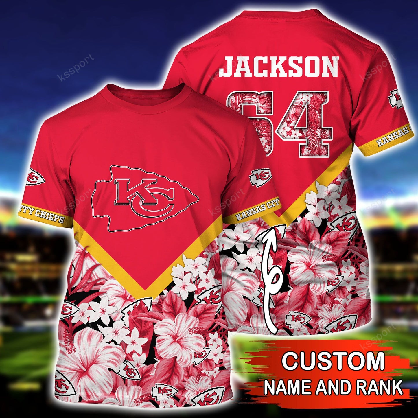 Kansas City Chiefs Personalized Shirt and Shorts BG284