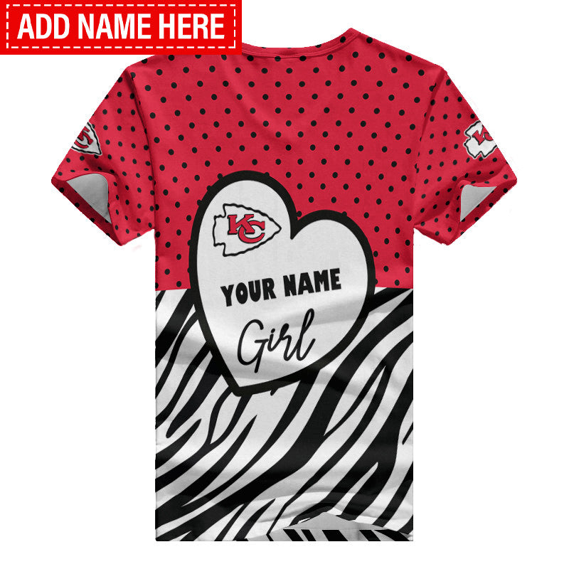 Kansas City Chiefs Personalized Summer V-neck Women T-shirt BG341