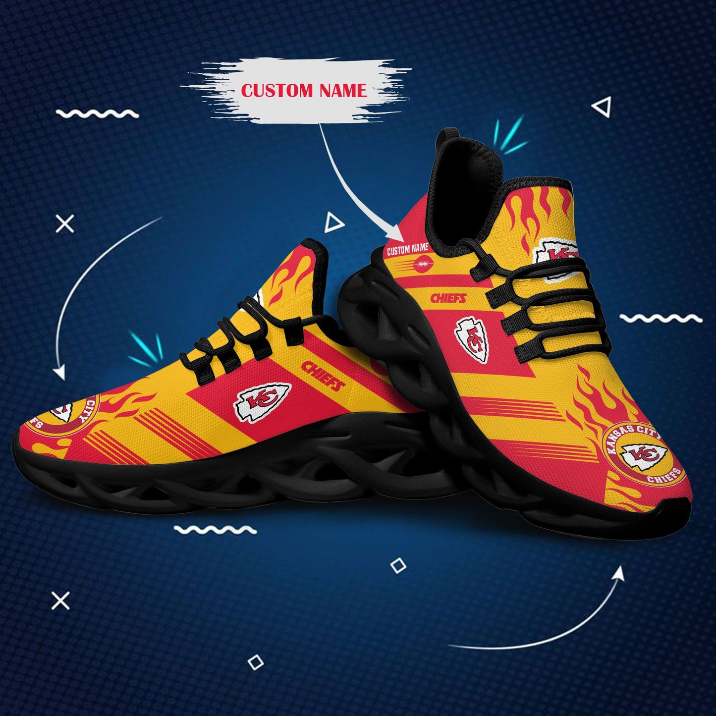 Kansas City Chiefs Personalized Yezy Running Sneakers BB594