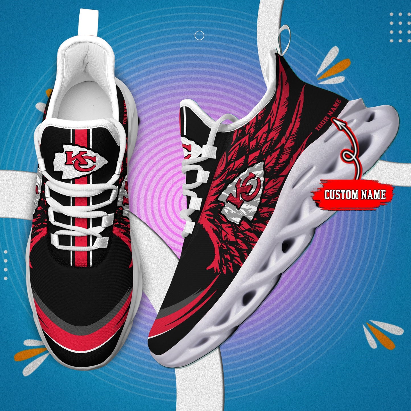 Kansas City Chiefs Personalized Yezy Running Sneakers BB669