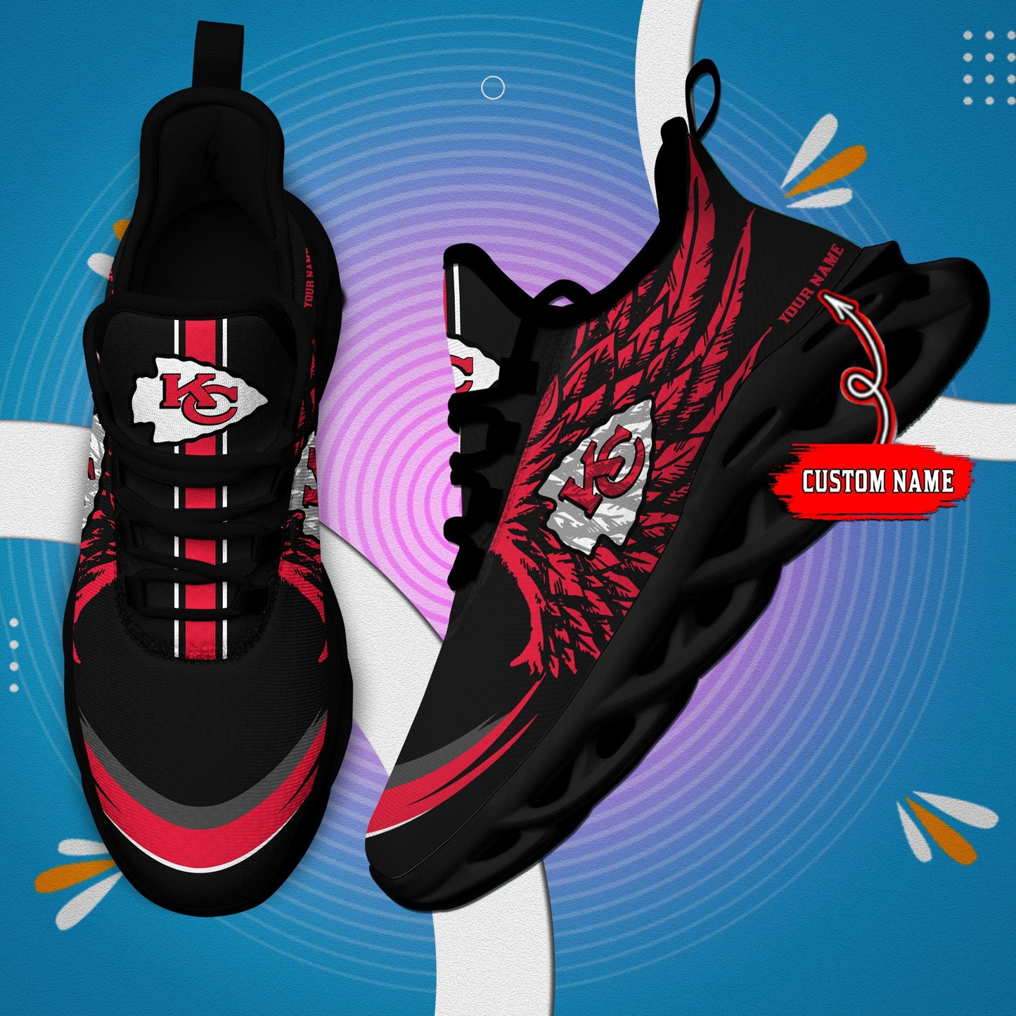 Kansas City Chiefs Personalized Yezy Running Sneakers BB669