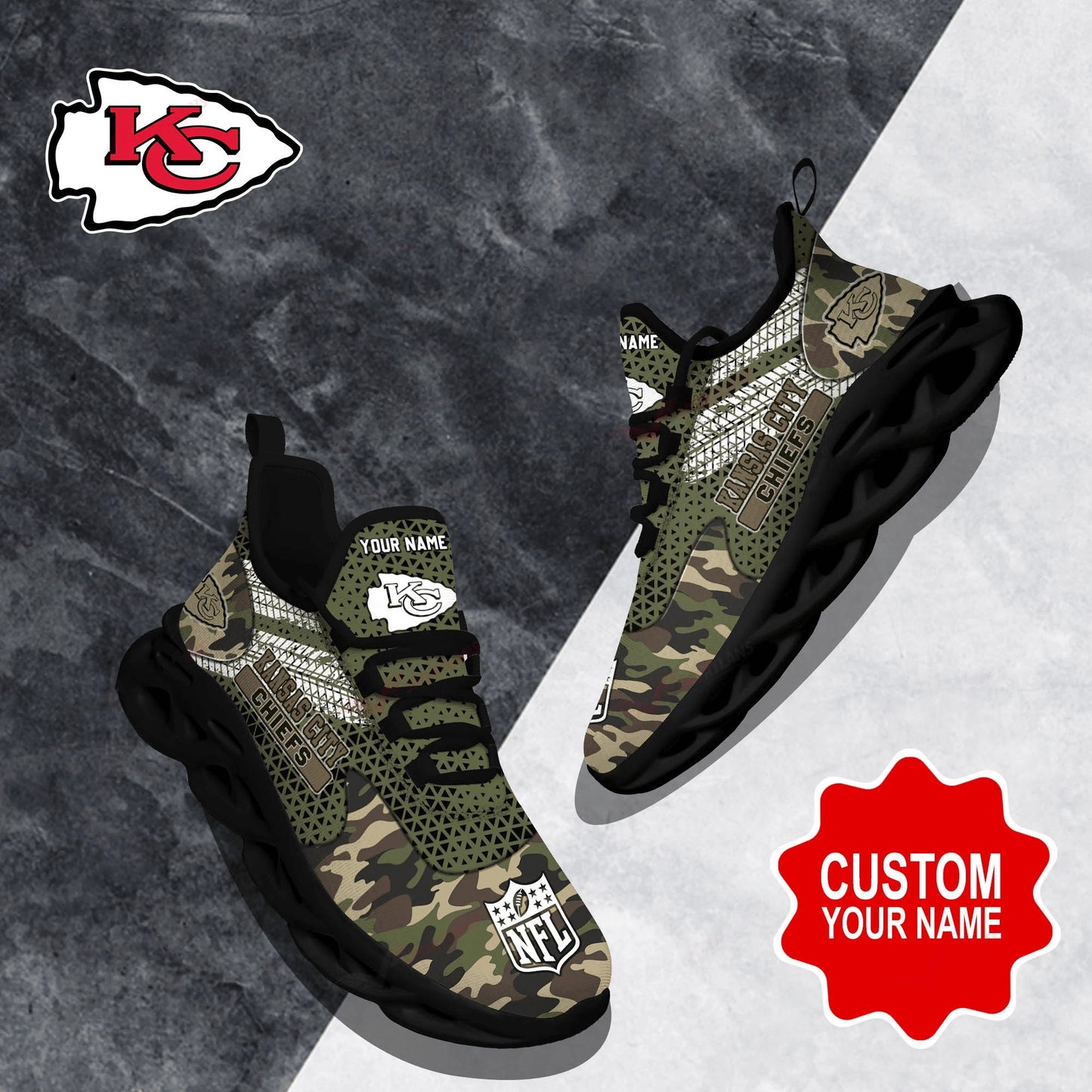 Kansas City Chiefs Personalized Yezy Running Sneakers SPD605