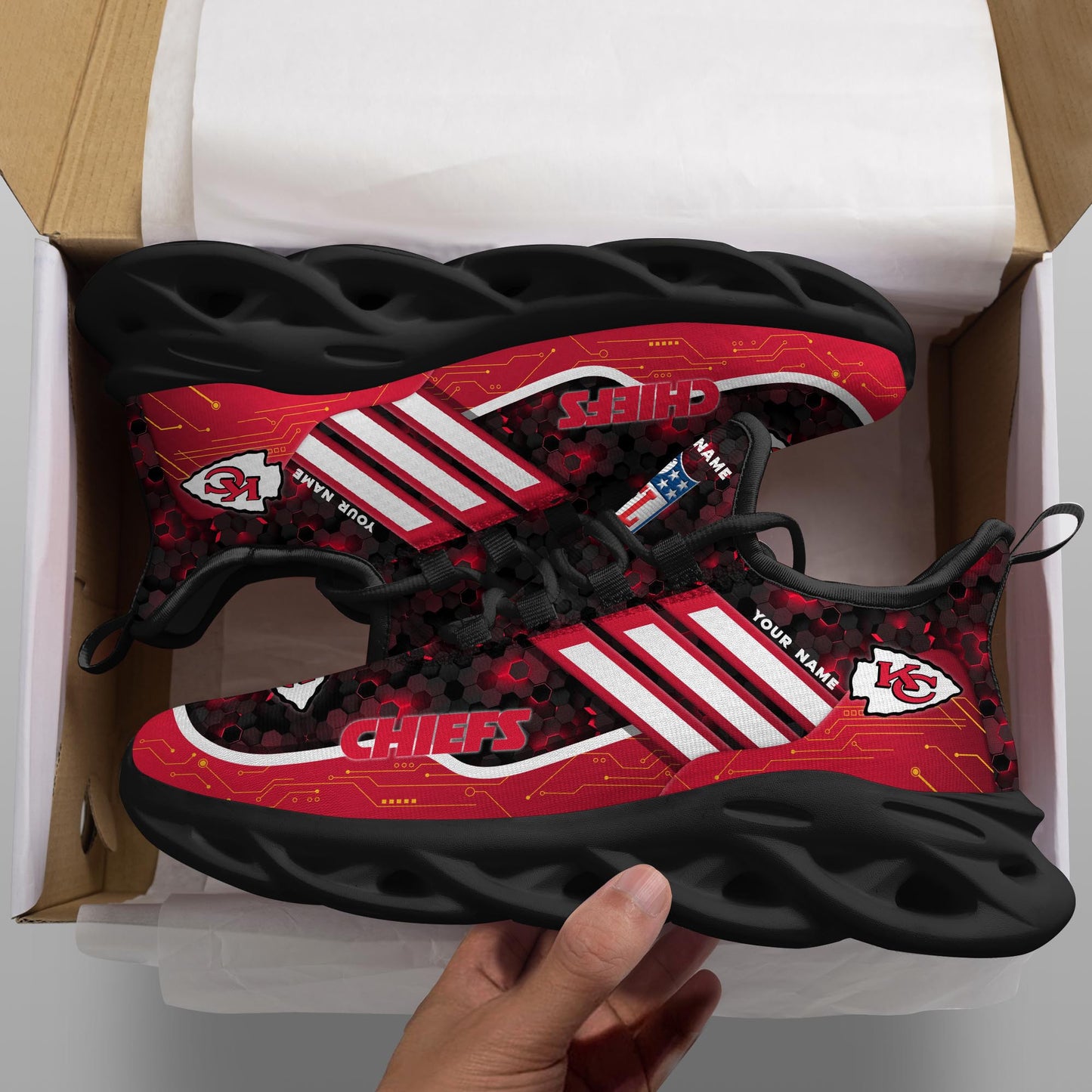 Kansas City Chiefs Personalized Yezy Running Sneakers SPD654