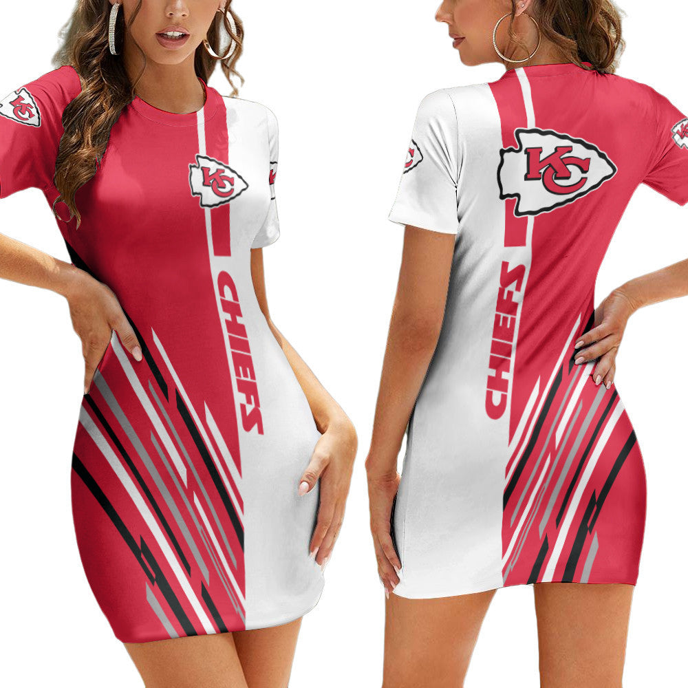Kansas City Chiefs Short Sleeve Bodycon Mini Dress BG231