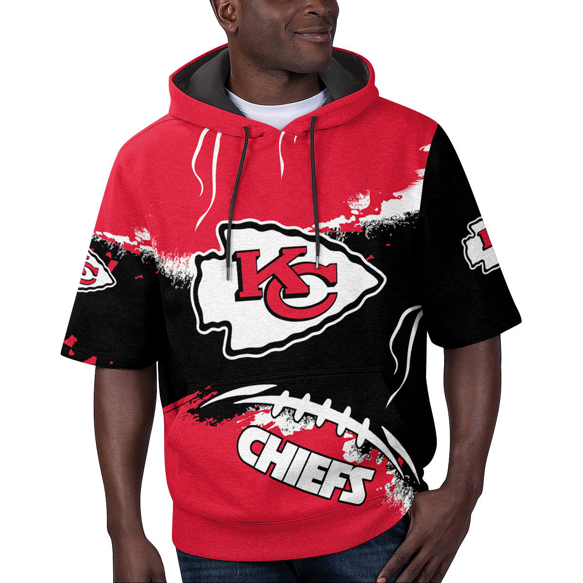 Kansas City Chiefs Short Sleeve Hoodie BG36