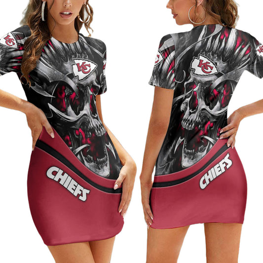 Kansas City Chiefs Sleeve Bodycon Mini Dress BG251