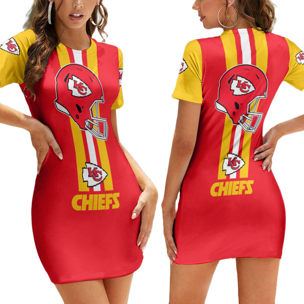 Kansas City Chiefs Sleeve Bodycon Mini Dress BG265
