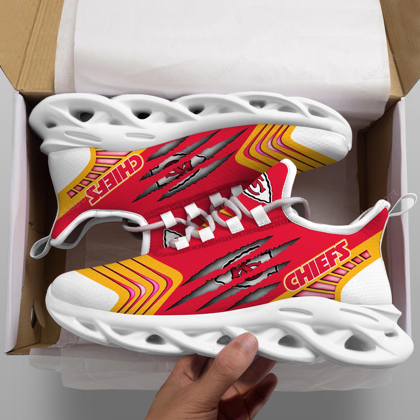 Kansas City Chiefs Yezy Running Sneakers BB415