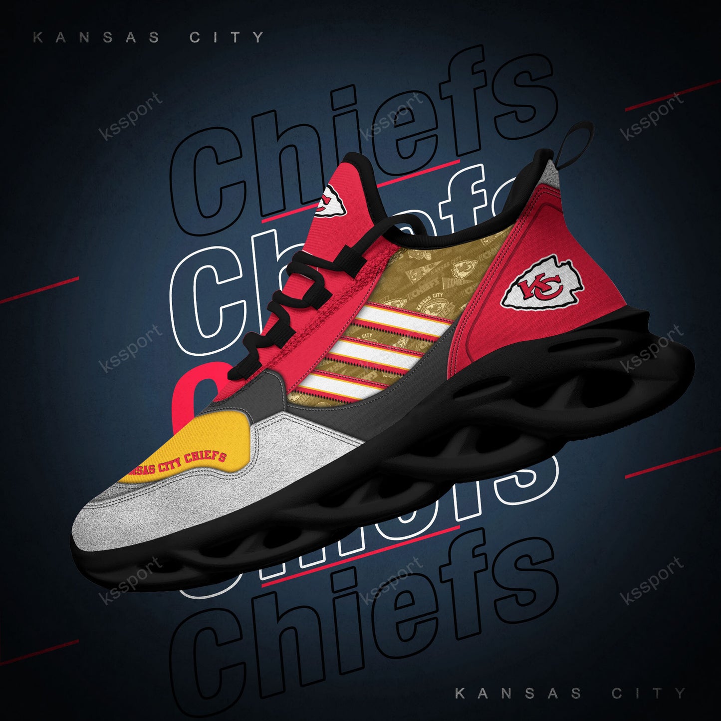 Kansas City Chiefs Yezy Running Sneakers BG737