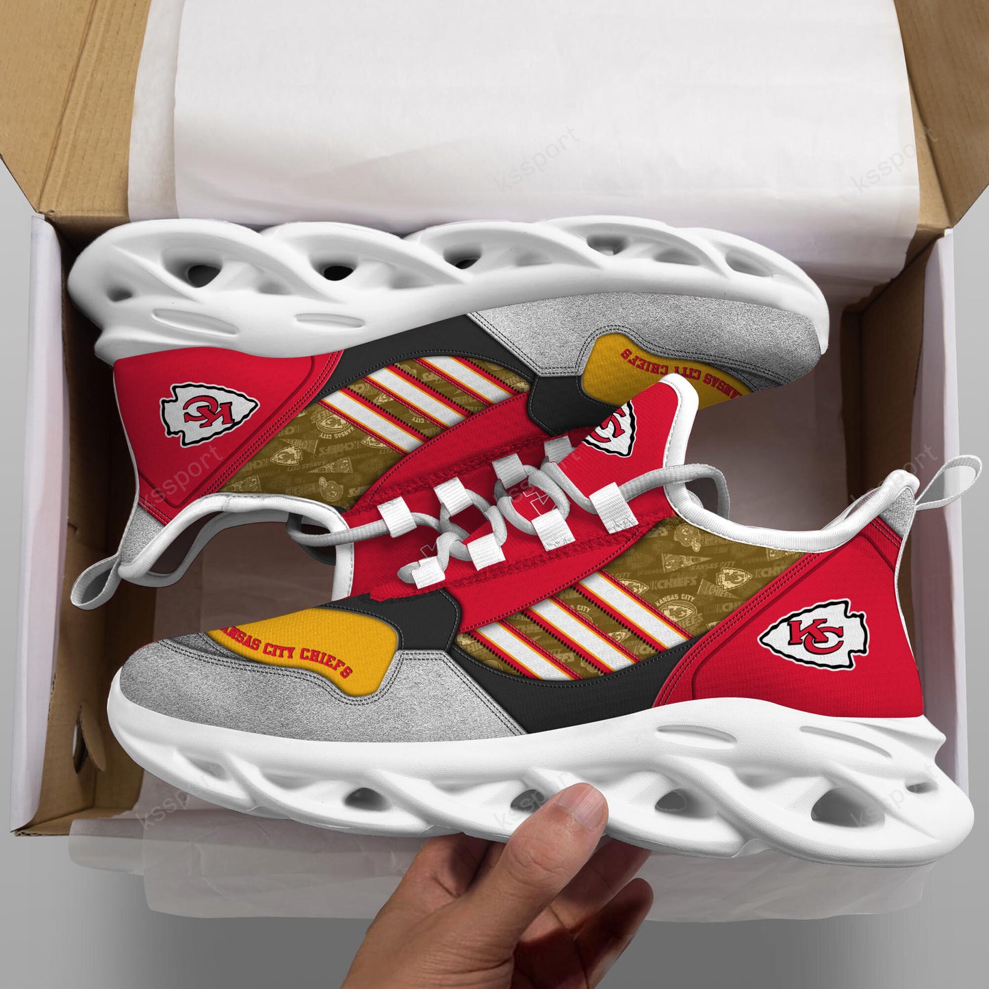 Kansas City Chiefs Yezy Running Sneakers BG737