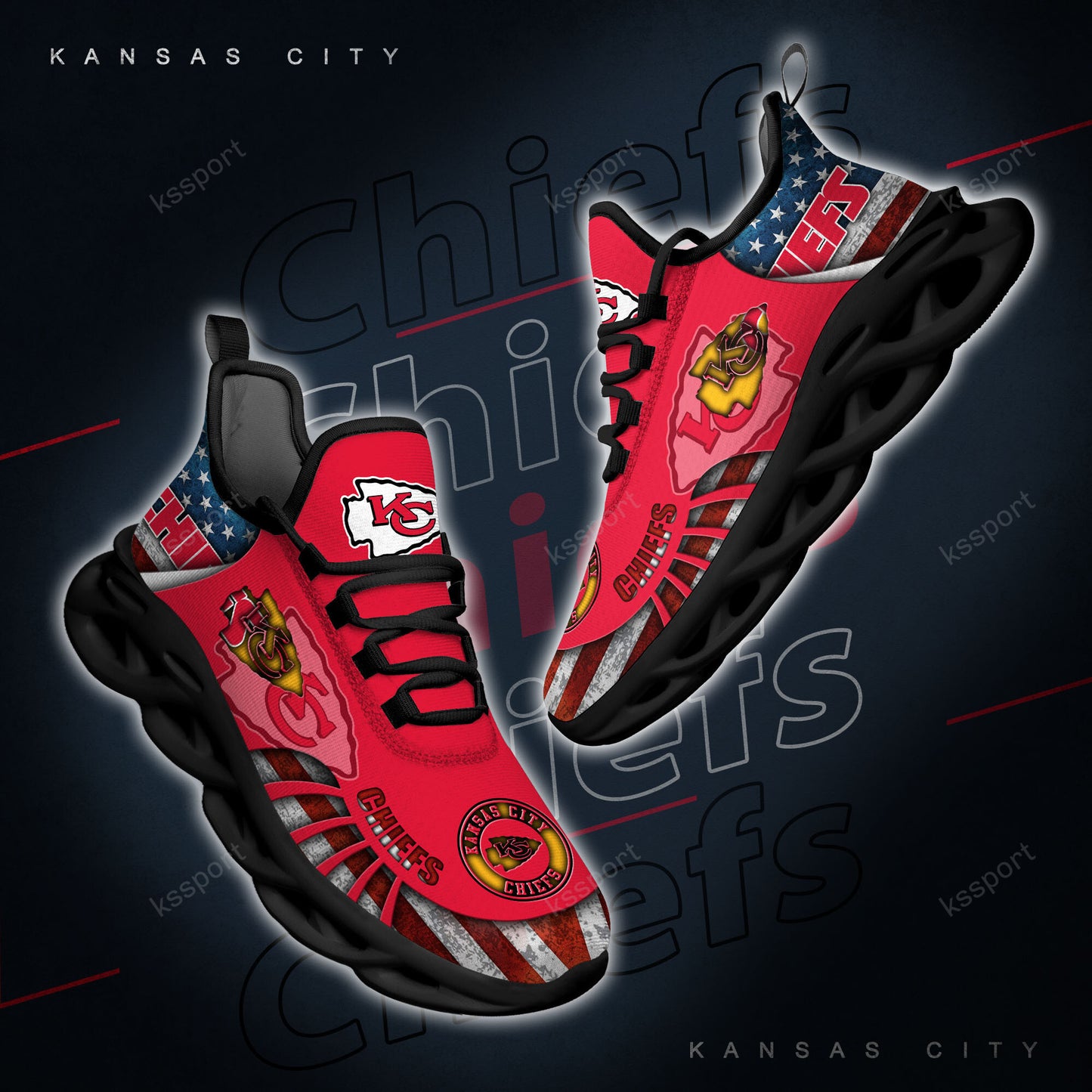 Kansas City Chiefs Yezy Running Sneakers BG819