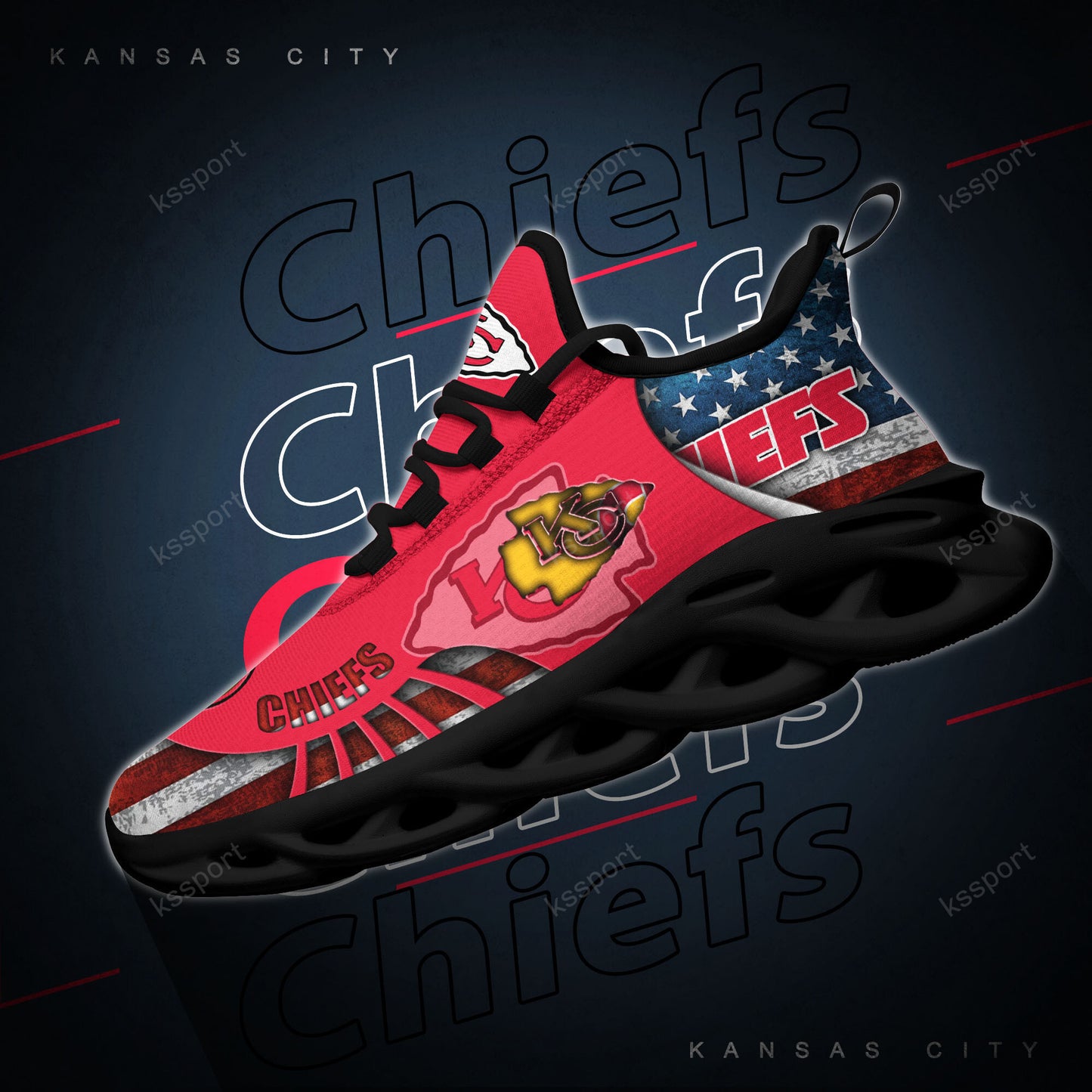 Kansas City Chiefs Yezy Running Sneakers BG819