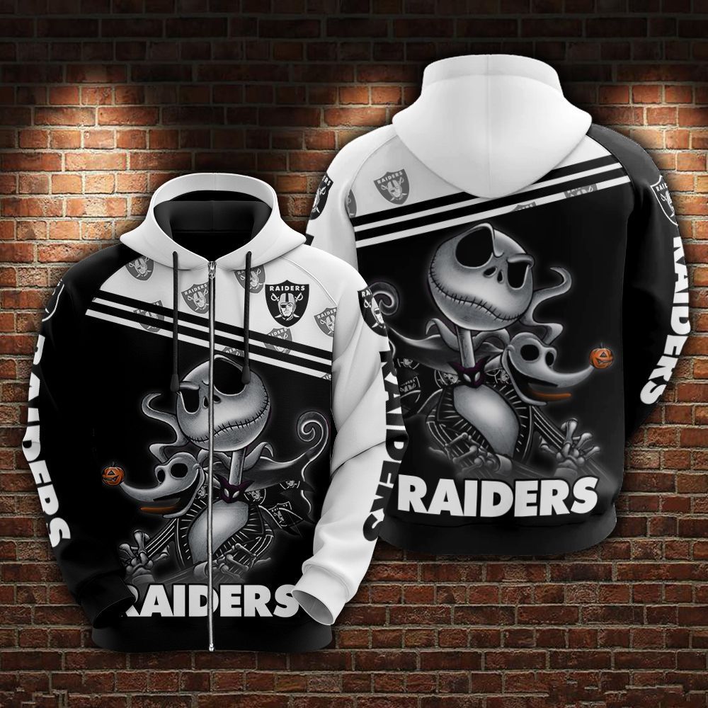 Las Vegas Raiders and Jack skellington Hoodie 594