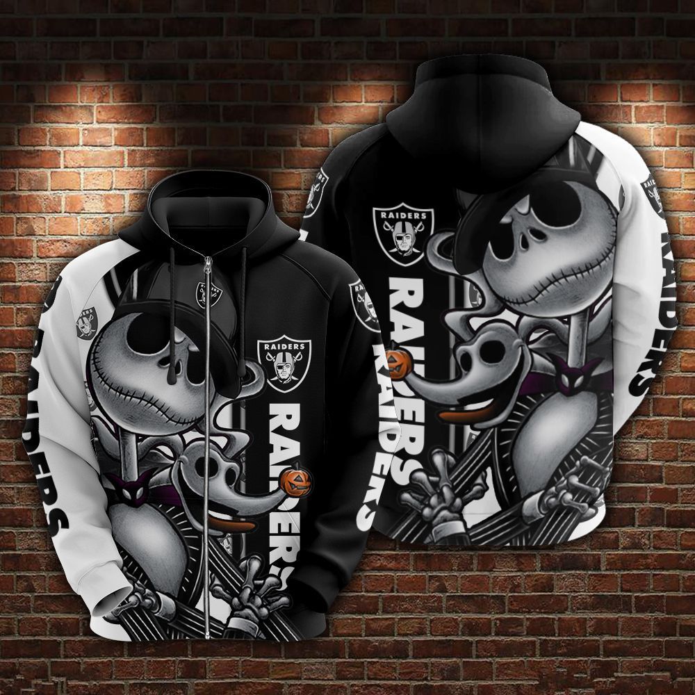 Las Vegas Raiders and Jack skellington Hoodie 597