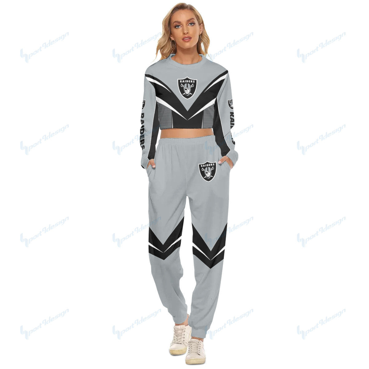 Las Vegas Raiders Crop Sweatshirt Suit 14