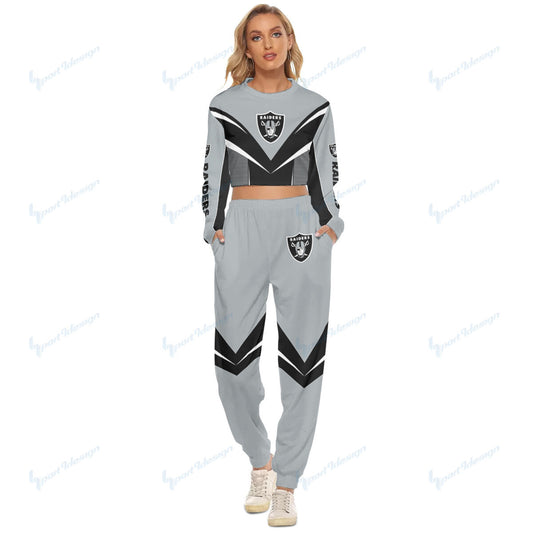 Las Vegas Raiders Crop Sweatshirt Suit 14