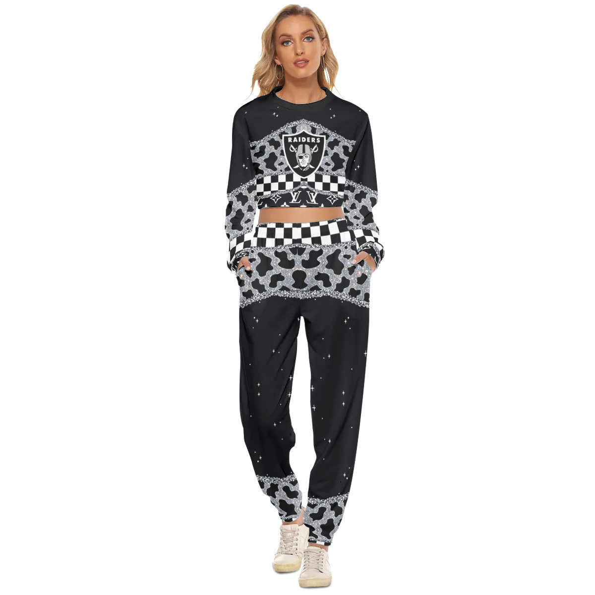 Las Vegas Raiders Crop Sweatshirt Suit 54