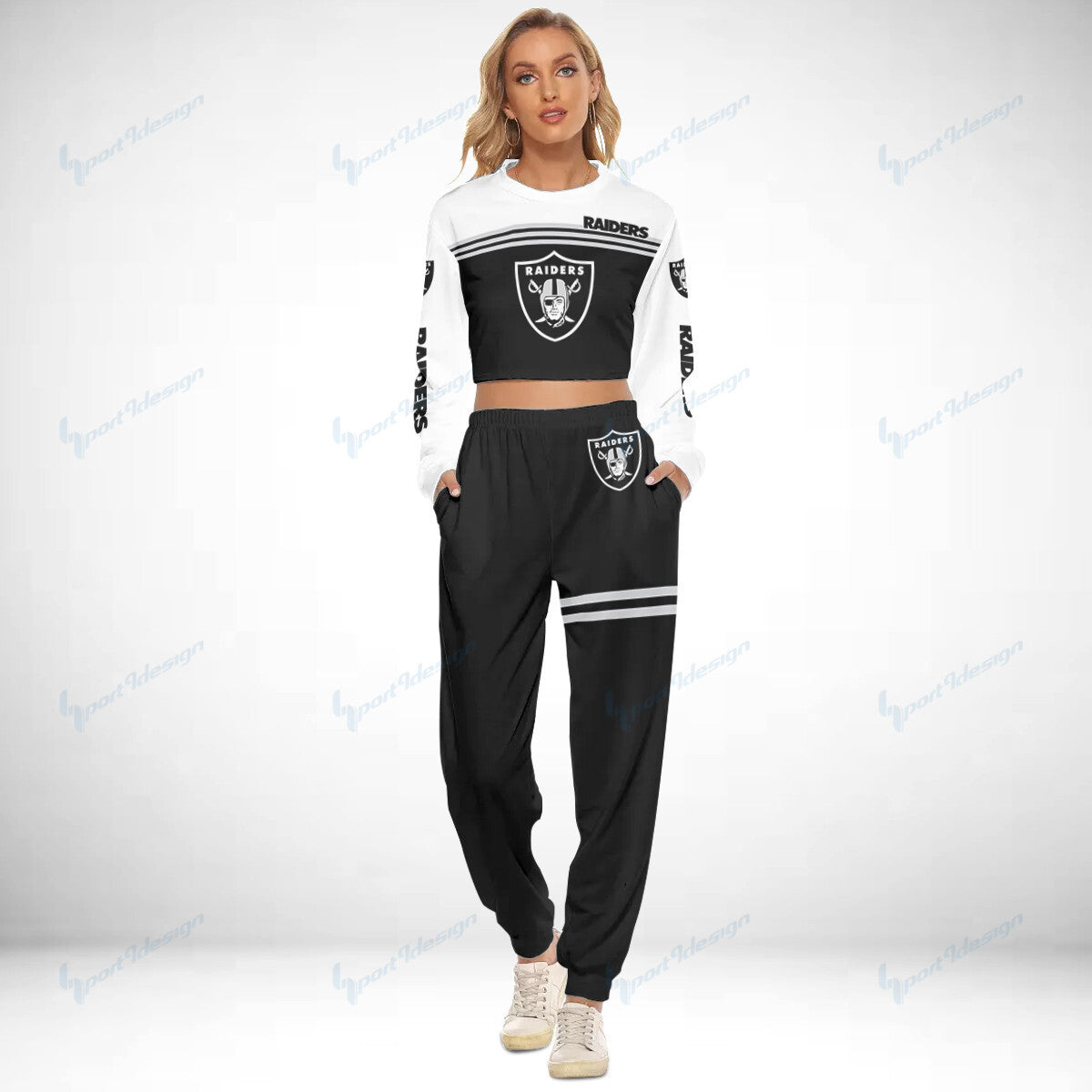 Las Vegas Raiders Crop Sweatshirt Suit 6