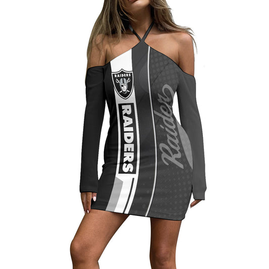 Las Vegas Raiders Halter Lace-up Dress 20