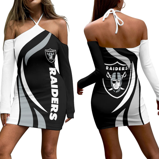 Las Vegas Raiders Halter Lace-up Dress 32