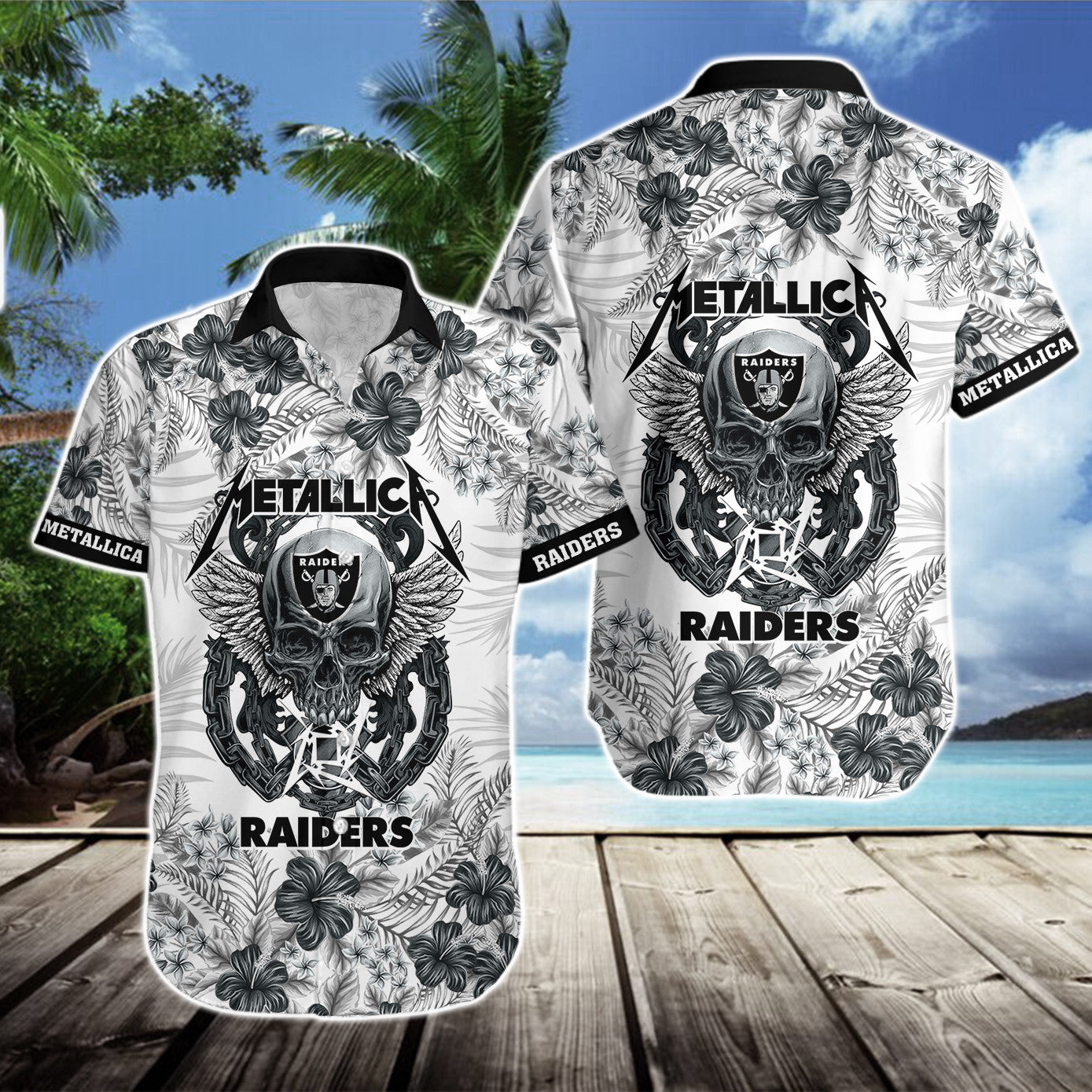 Las Vegas Raiders Hawaii Shirt & Shorts BG347