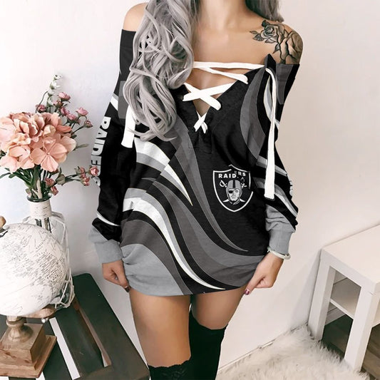 Las Vegas Raiders Lace-Up Sweatshirt 87