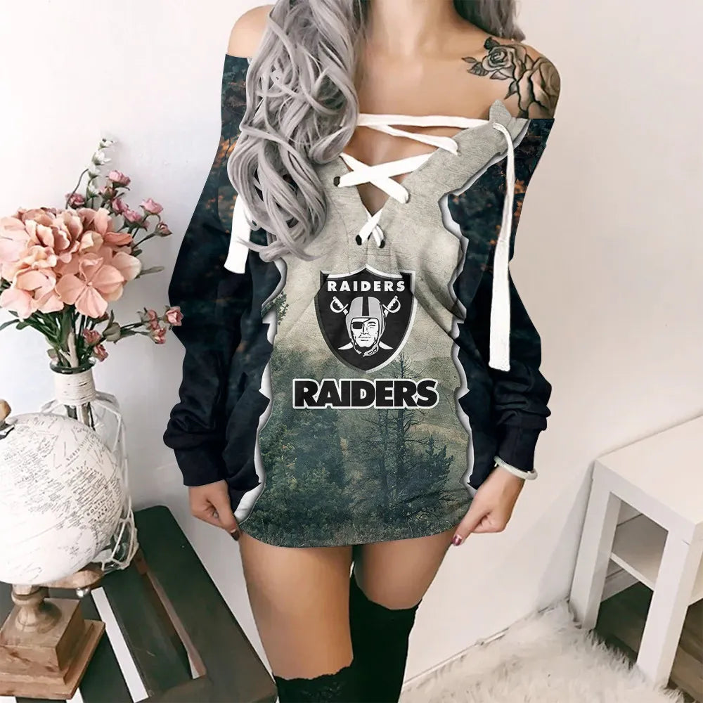 Las Vegas Raiders Lace-Up Sweatshirt BG06