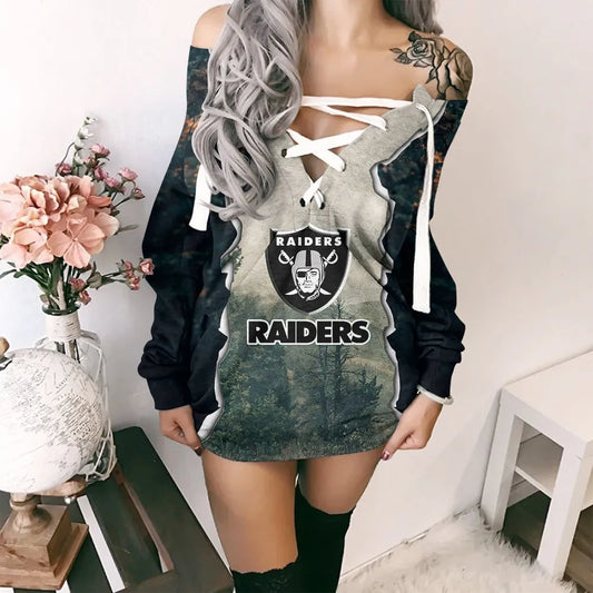 Las Vegas Raiders Lace-Up Sweatshirt BG06